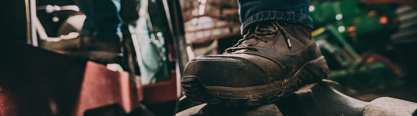 close-up of work boot