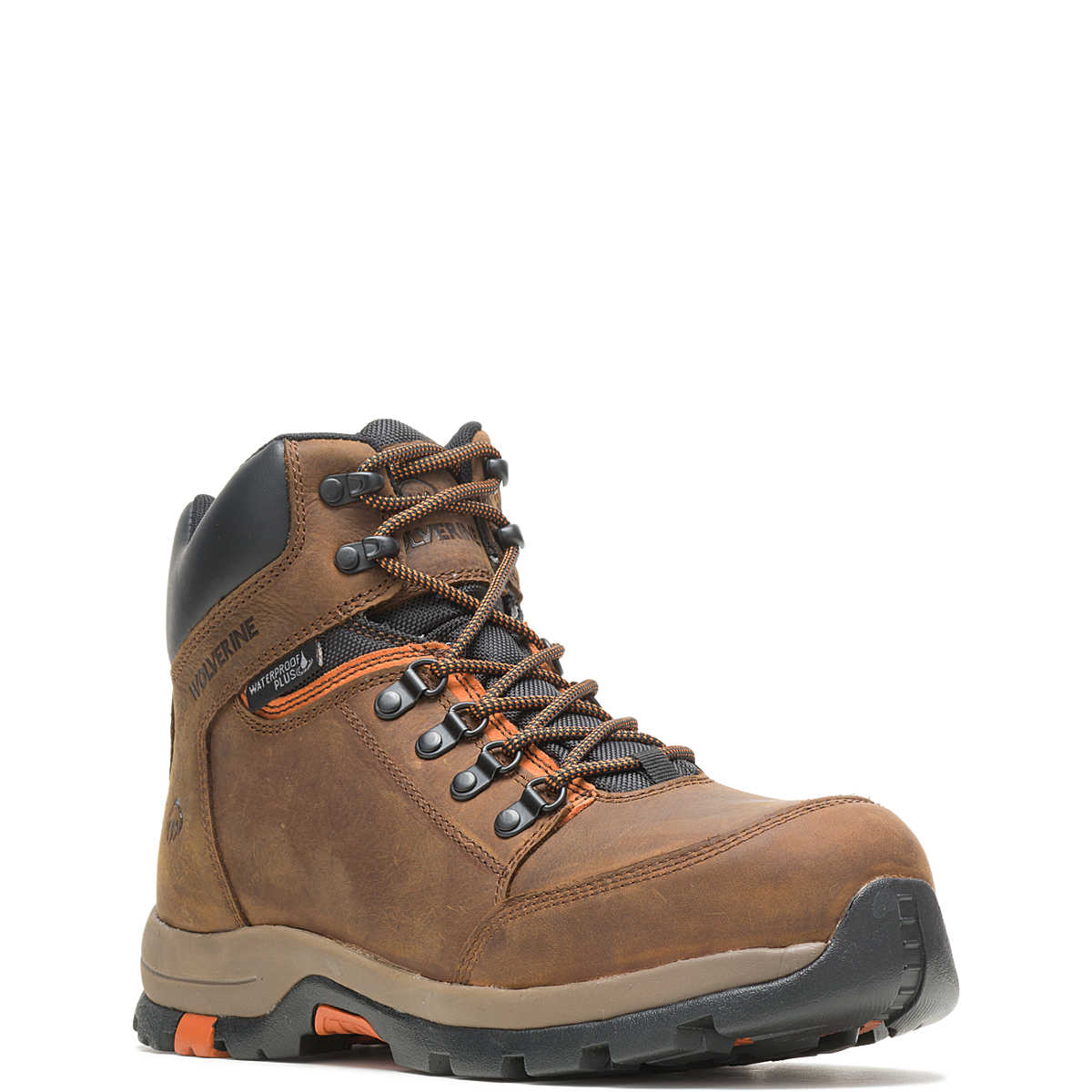 Wolverine W211043 Grayson Mid Brown Steel Toe WP Work Boot