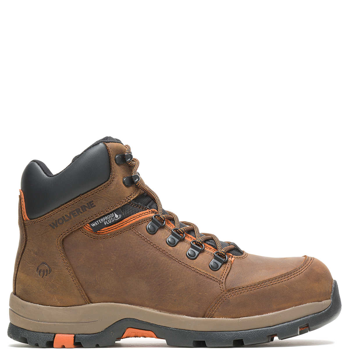 Wolverine W211043 Grayson Mid Brown Steel Toe WP Work Boot - Image 2