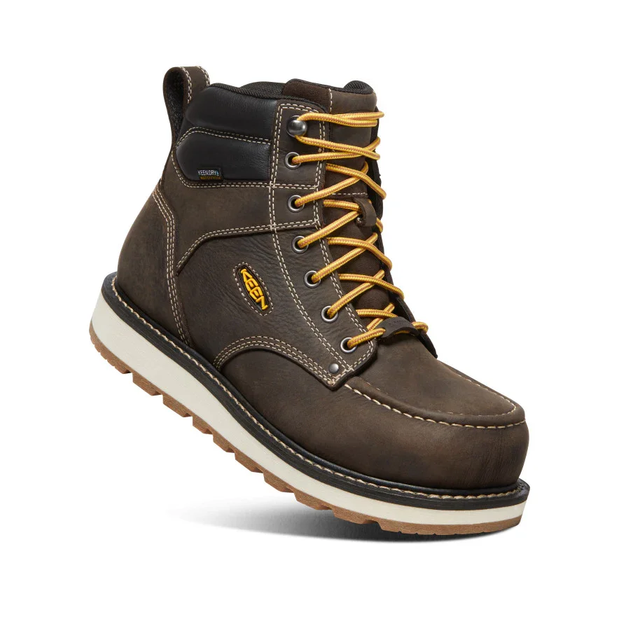 Keen 1026885 6" Cincinnati Dark Chocolate/Sandshell Carbon Fiber Toe WP Work Boot