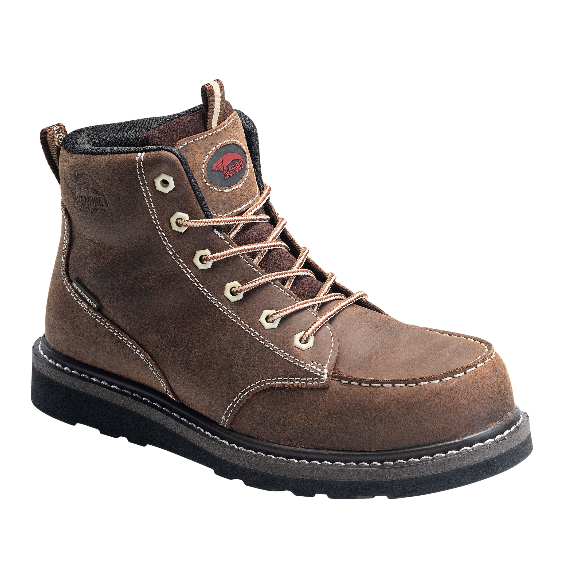 Avenger A7509 Brown Wedge Carbon Toe Work Boot