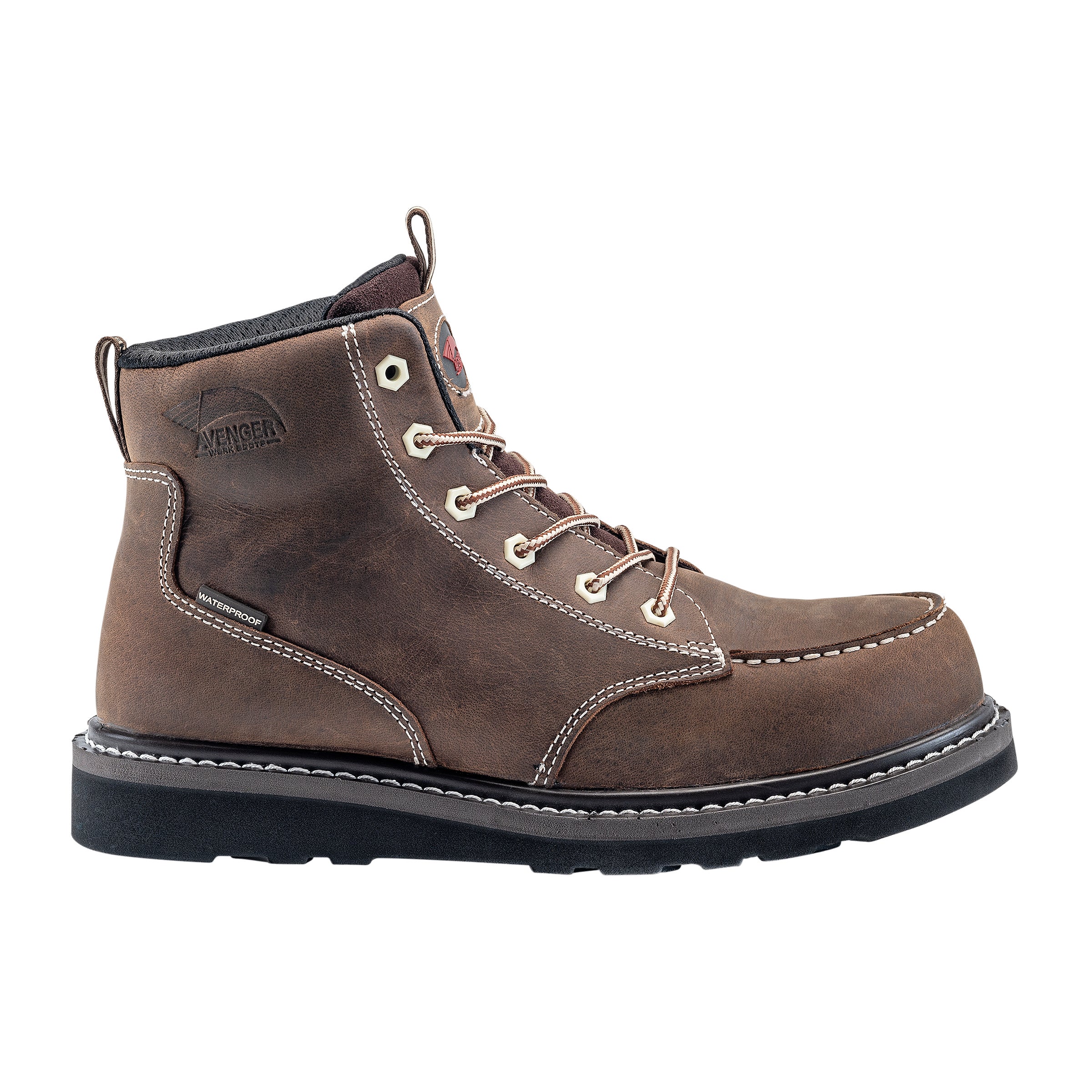 Avenger A7509 Brown Wedge Carbon Toe Work Boot - Image 2